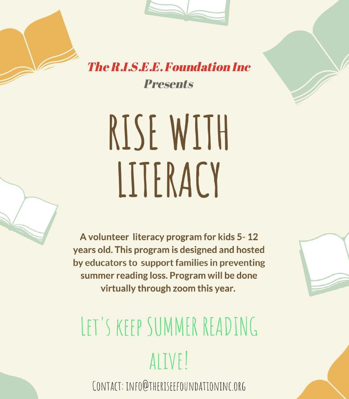 Rise with Literacy Summer Program 2021